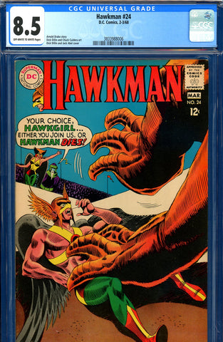 Hawkman #24 CGC graded 8.5  Dillin/Abel cover - SOLD!