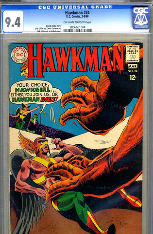 Hawkman #24   CGC graded 9.4 - SOLD