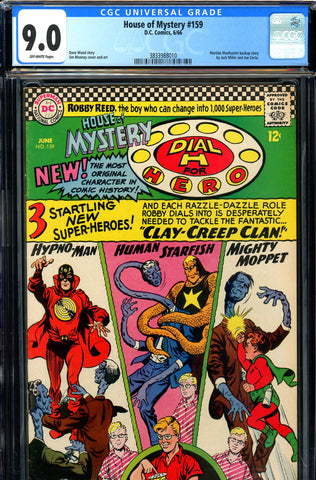 House of Mystery #159 CGC graded 9.0 dial "H" for Hero featured - SOLD!