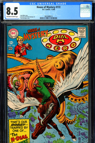 House of Mystery #172 CGC graded 8.5 dial "H" for Hero featured - SOLD!