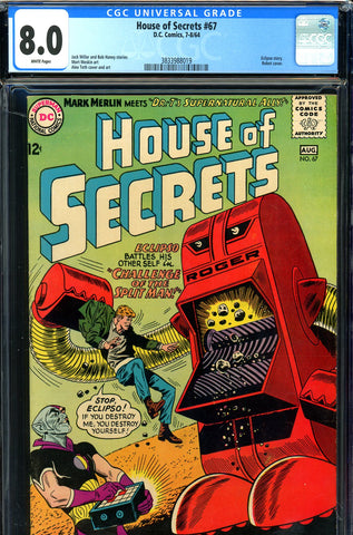 House of Secrets #67 CGC graded 8.0  second Eclipso cover - SOLD!