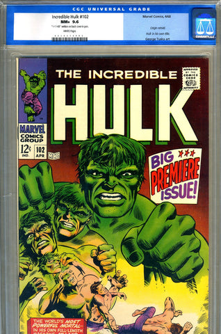 Incredible Hulk #102   CGC graded 9.6 - premier issue - white pages - SOLD