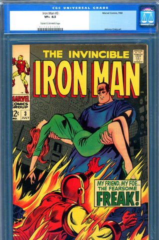 Iron Man #003 CGC graded 8.5 - Happy Hogan becomes the Freak - SOLD!