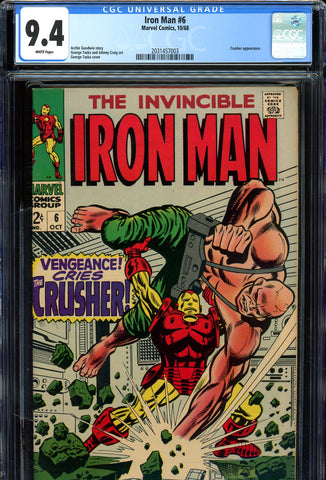 Iron Man #06 CGC graded 9.4 - white pages SOLD!