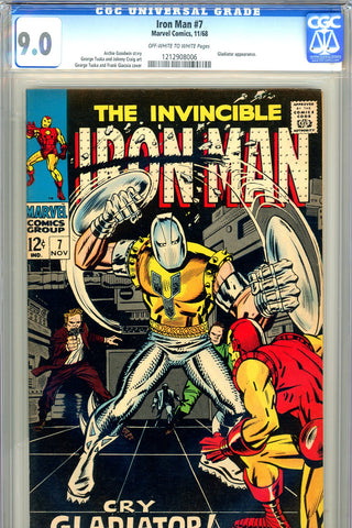 Iron Man #007 CGC graded 9.0 - Gladiator cover/story - SOLD!