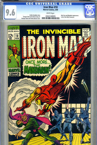 Iron Man #010   CGC  graded 9.6 - white pages - SOLD!
