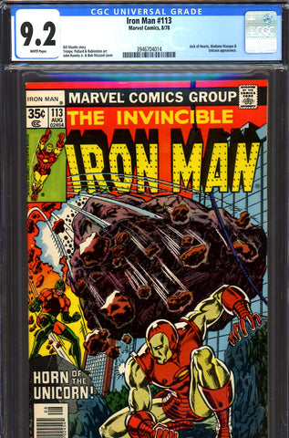 Iron Man #113 CGC graded 9.2 - Jack of Hearts and Unicorn appearance - SOLD!