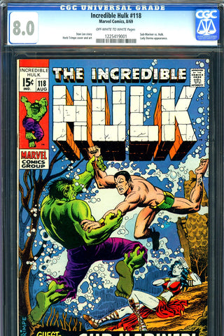 Incredible Hulk #118 CGC graded 8.0 vs Sub-Mariner - SOLD!