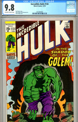 Incredible Hulk #134 CGC graded 9.8 HIGHEST GRADED - SOLD!