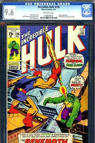 Incredible Hulk #136 CGC graded 9.6 Xeron cover/story - SOLD!