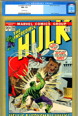 Incredible Hulk #154 CGC graded 9.6 - Ant-Man cover and story