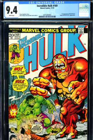 Incredible Hulk #169 CGC graded 9.4 - first Bi-Beast SOLD!