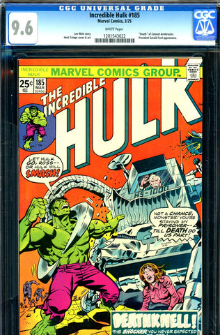 Incredible Hulk #185 CGC graded 9.6 death of Colonel Armbruster