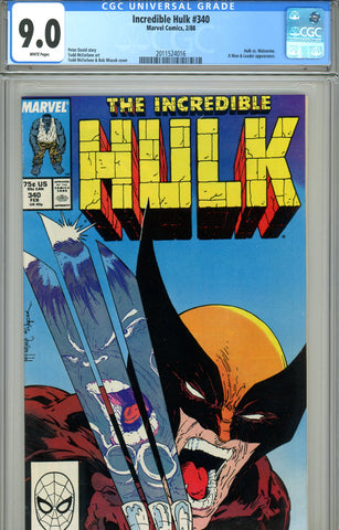 Incredible Hulk #340 CGC graded 9.0 vs Wolverine SOLD!