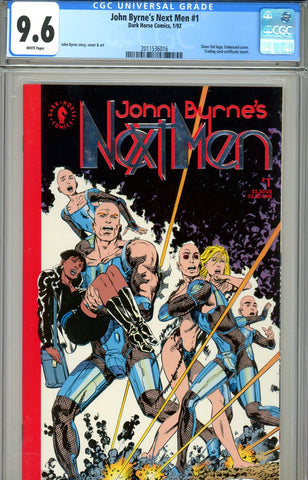 John Byrne's Next Men #1 CGC graded 9.6 embossed cover SOLD!