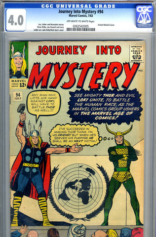 Journey into Mystery #094   CGC  graded 4.0 - SOLD!