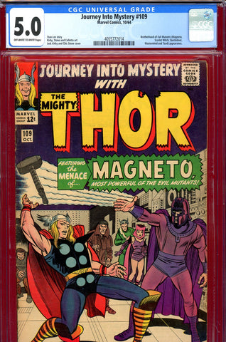 Journey Into Mystery #109 CGC graded 5.0 first Magneto crossover