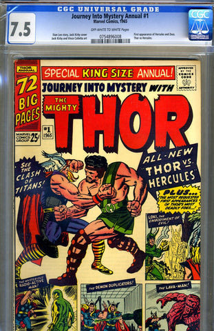 Journey into Mystery Annual #1   CGC graded 7.5 - first Hercules - SOLD!
