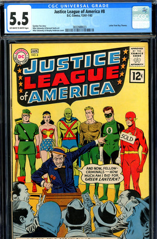 Justice League of America #8 CGC graded 5.5 - Gardner Fox story - SOLD!