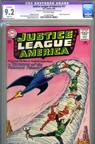 Justice League of America #17  CGC graded 9.2 Strange cameo SOLD!