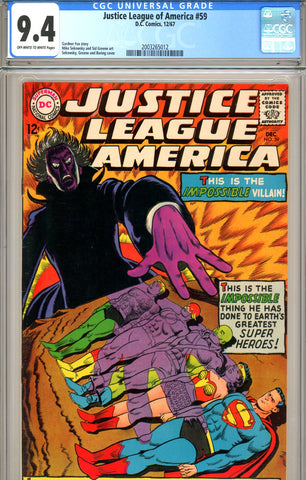 Justice League of America #59 CGC graded 9.4