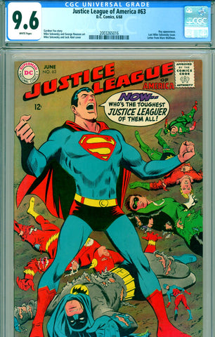 Justice League of America #63 CGC graded 9.6 white pages