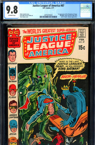Justice League of America #87 CGC graded 9.8 - HIGHEST GRADED - SOLD!