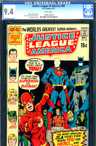 Justice League of America #89 CGC graded 9.4 - white pages - SOLD!