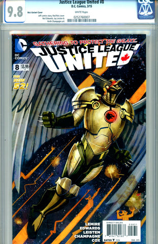 Justice League United #8  CGC graded 9.8 - Reis - SHG SOLD!