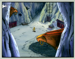 Original production cel -"King Arthur"- by Golden Films 259 MATTED w/original background