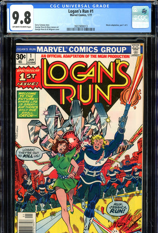 Logan's Run #1 CGC graded 9.8 - HIGHEST GRADED movie adaptation - SOLD!