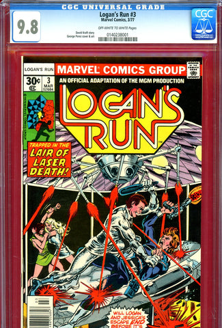 Logan's Run #3 CGC graded 9.8 - HIGHEST GRADED movie adaptation - SOLD!