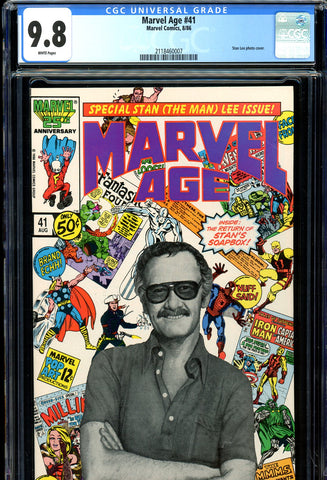 Marvel Age #41 CGC graded 9.8 - HIGHEST GRADED  Stan Lee photo cover - SOLD!