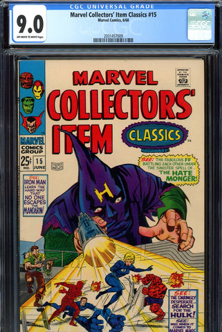 Marvel Collectors' Item Classics #15 CGC graded 9.0 - SOLD!