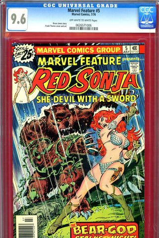 Marvel Feature #05 CGC graded 9.6 - Red Sonja cover and story  (1976)
