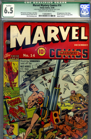 Marvel Mystery Comics #14   CGC graded 6.5 - SOLD!