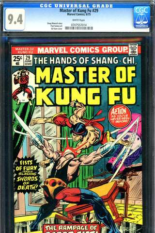 Master of Kung Fu #29 CGC graded 9.4 first Razor-Fist SOLD!