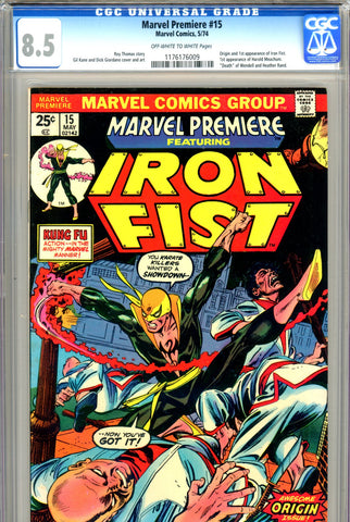 Marvel Premiere #15 CGC graded 8.5 origin and first Iron Fist SOLD!
