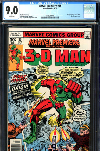 Marvel Premiere #35 CGC graded 9.0 - first 3-D Man