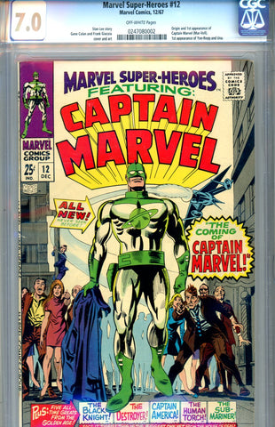 Marvel Super-Heroes #12   CGC graded 7.0  org/first Captain Marvel SOLD!