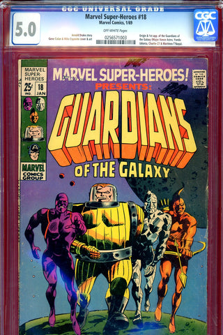 Marvel Super-Heroes #18 CGC graded 5.0 origin/1st app. of the Guardians of the Galaxy