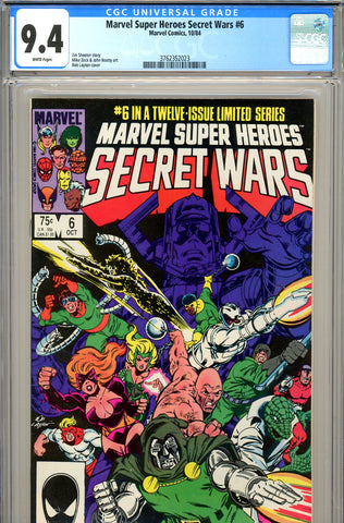 Marvel Super Heroes Secret Wars #6 CGC graded 9.4 - Wasp dies?