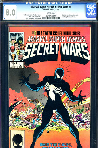 Marvel Super Heroes Secret Wars #08 CGC graded 8.0  origin of alien symbiote - SOLD!