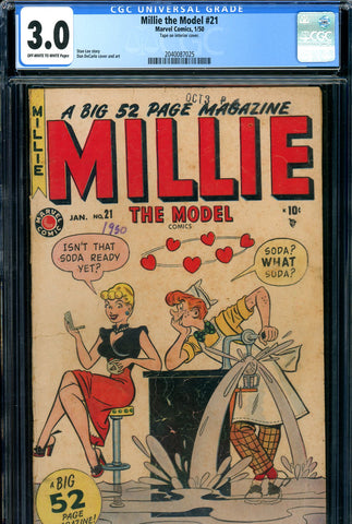 Millie the Model #21 CGC graded 3.0 (1950) SOLD!