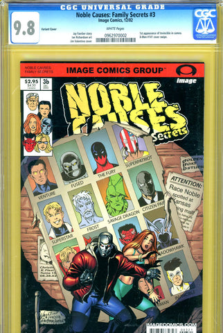 Noble Causes: Family Secrets #3 CGC graded 9.8 HIGHEST GRADED variant cover - SOLD!