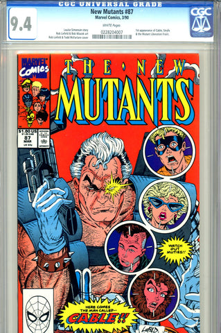 New Mutants #87   CGC graded 9.4  first Cable SOLD!