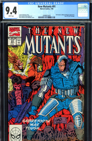 New Mutants #91 CGC graded 9.4  Cable cover - SOLD!