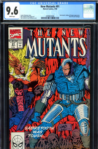 New Mutants #91 CGC graded 9.6  Cable cover