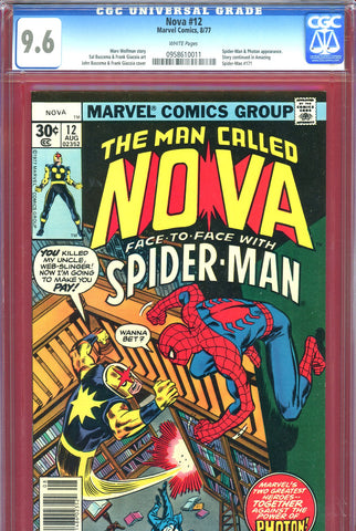 Nova #12 CGC graded 9.6 - Spider-Man x-over - 1st appearance Photon - SOLD!
