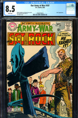 Our Army At War #197 CGC graded 8.5  Joe Kubert cover